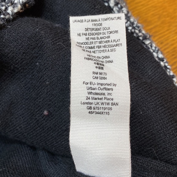 Free People Tweed Jacket Size M Oversized Cotton Wool Blend Black White NWT - Picture 9 of 13